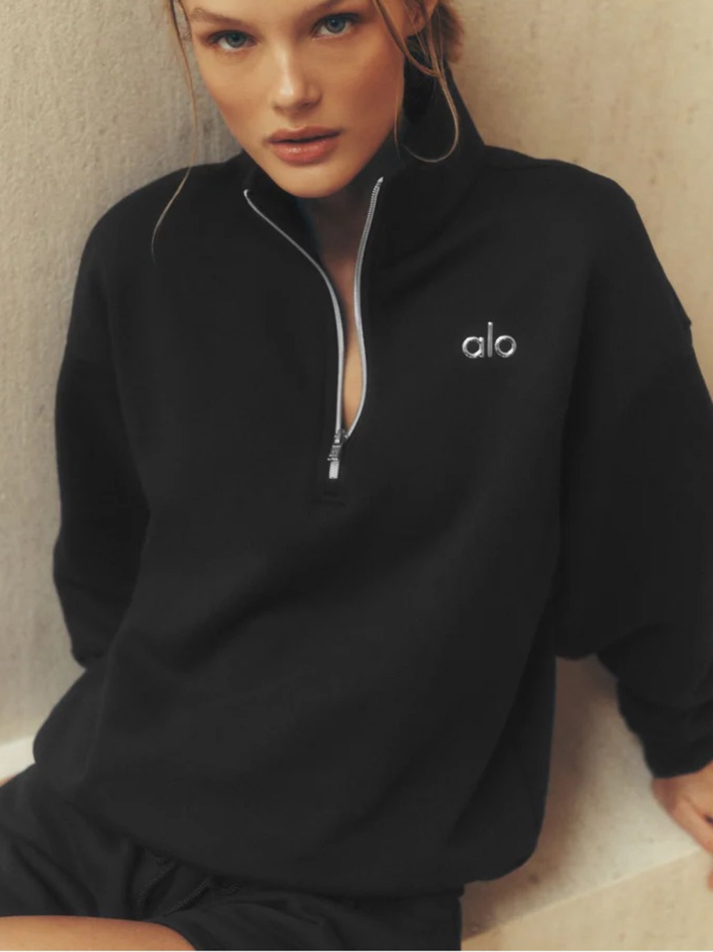 NWT ALO Accolade Quarter-Zip Black Size X-Large
